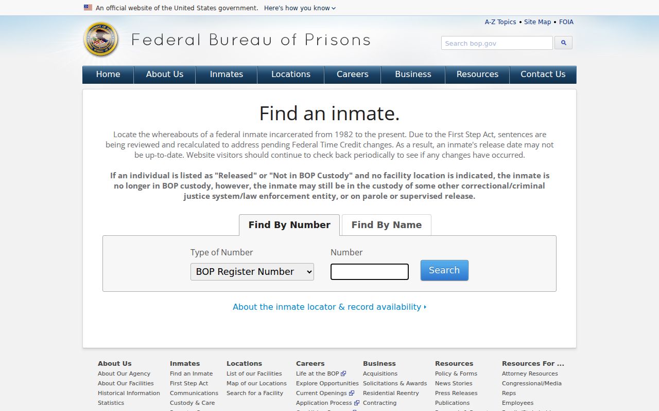 Federal inmate locator after a Butler County area arrest