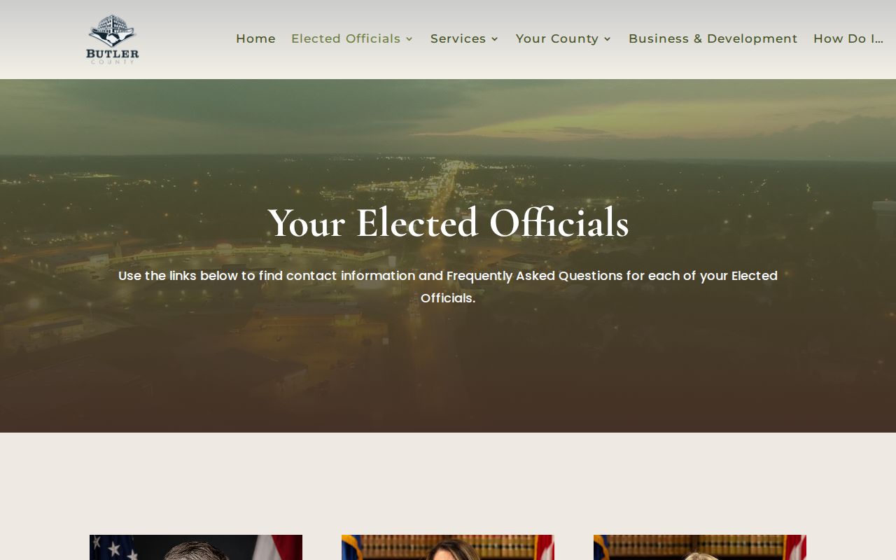 Butler County criminal record offices and elected officials